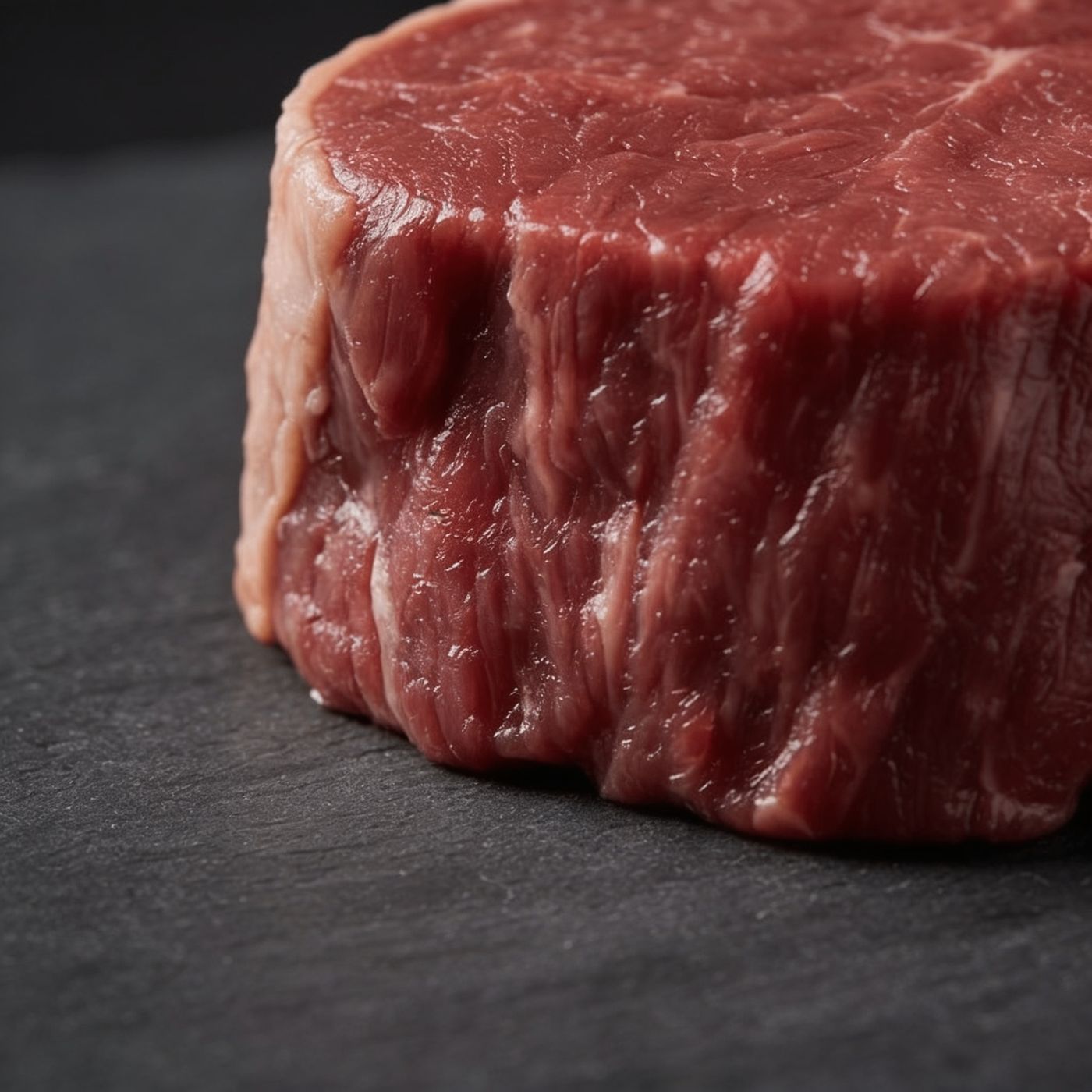 Close-up of halal beef marbling from UK supplier