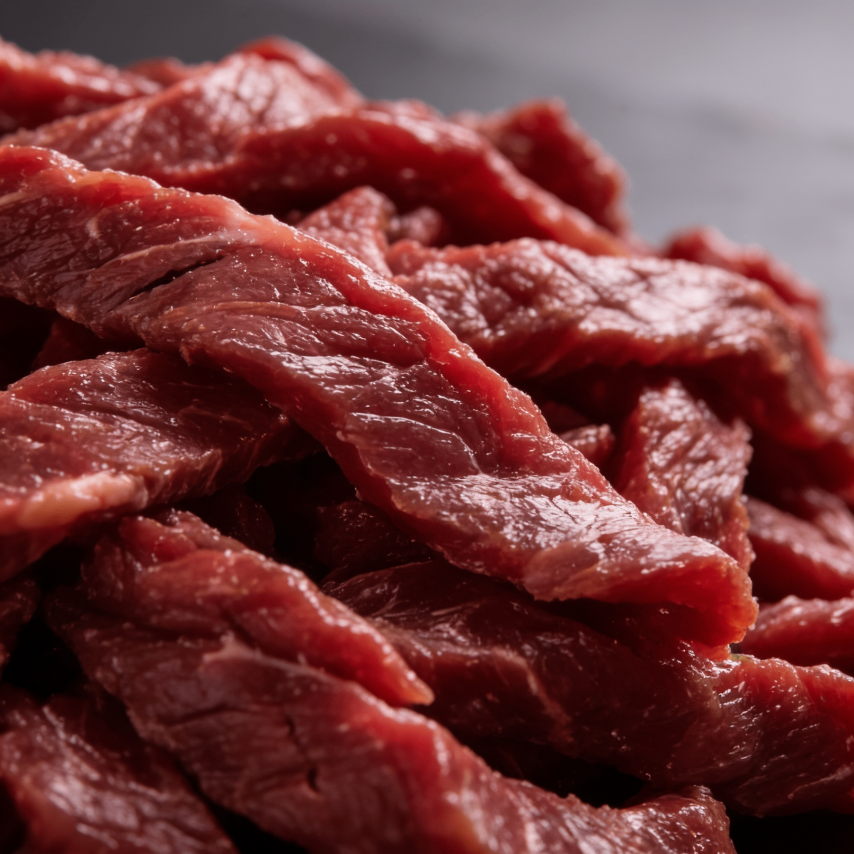 Close-up of halal beef marbling from UK supplier